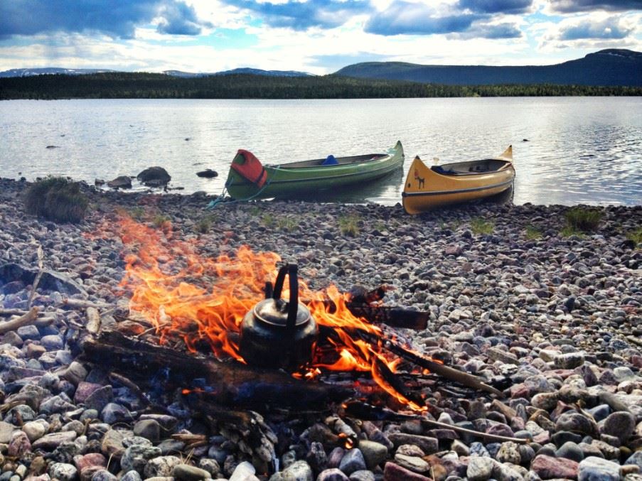 Kayaking in the Lulea archipelago, Swedish Lapland, Sweden