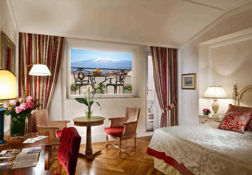 Superior sea view room, Grand Hotel Timeo, Taormina, Sicily, Italy
