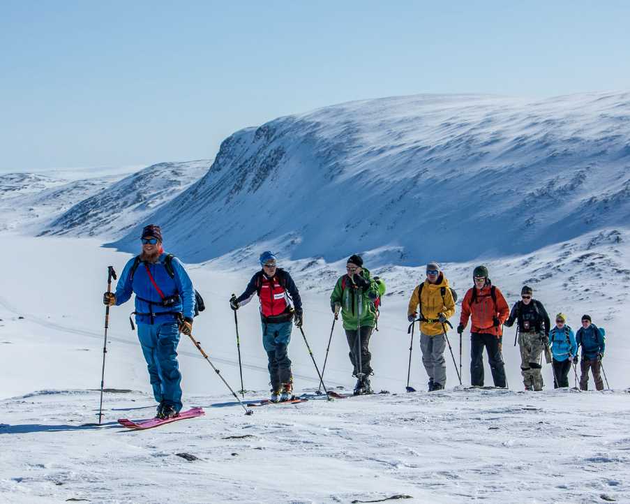 Snowshoeing, Kilpisjarvi, Lapland, Finland