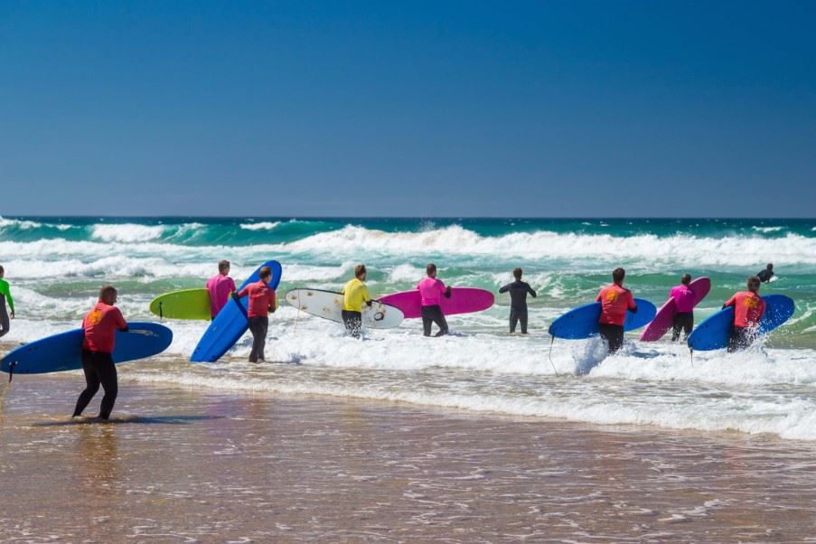 Surfers on Guincho beach