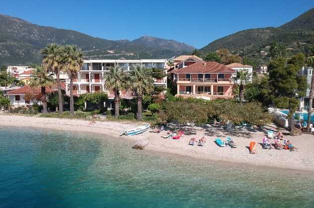 Location of the Palm Trees Hotel, Nidri, Lefkas