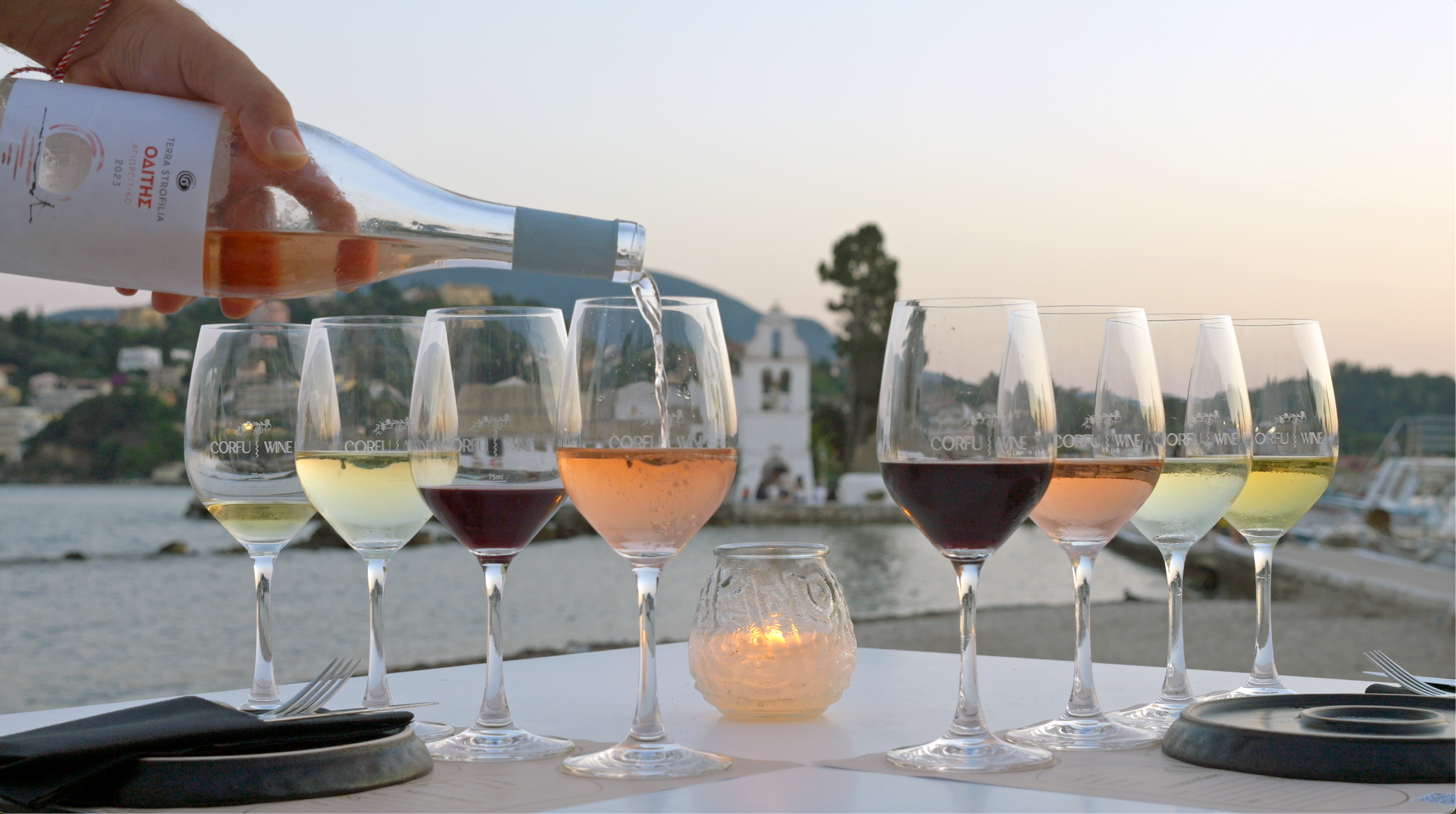 Wine pouring on Corfu