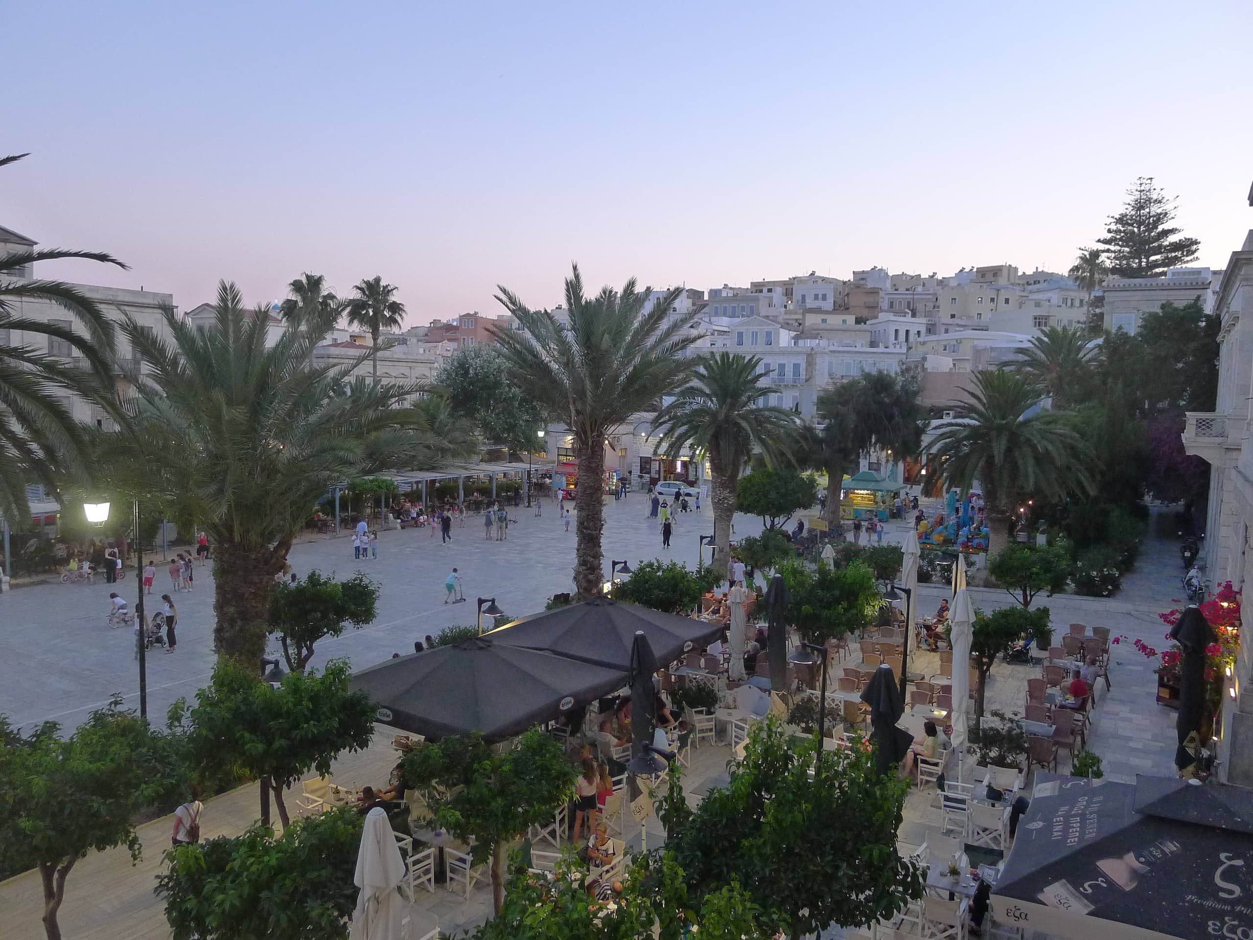 Evening life in Hermoupolis, Syros, The Cyclades Island, Greece
